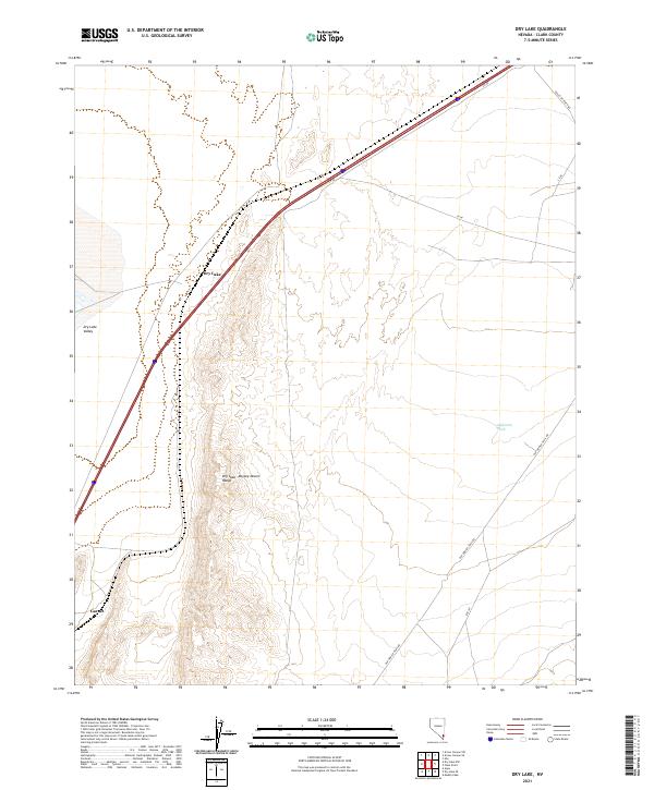US Topo 7.5-minute map for Dry Lake NV