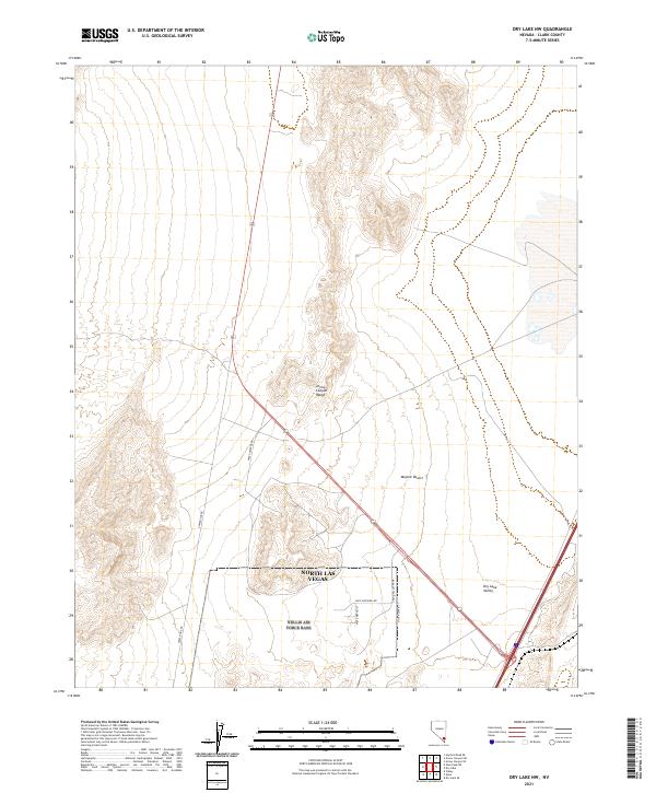 US Topo 7.5-minute map for Dry Lake NW NV
