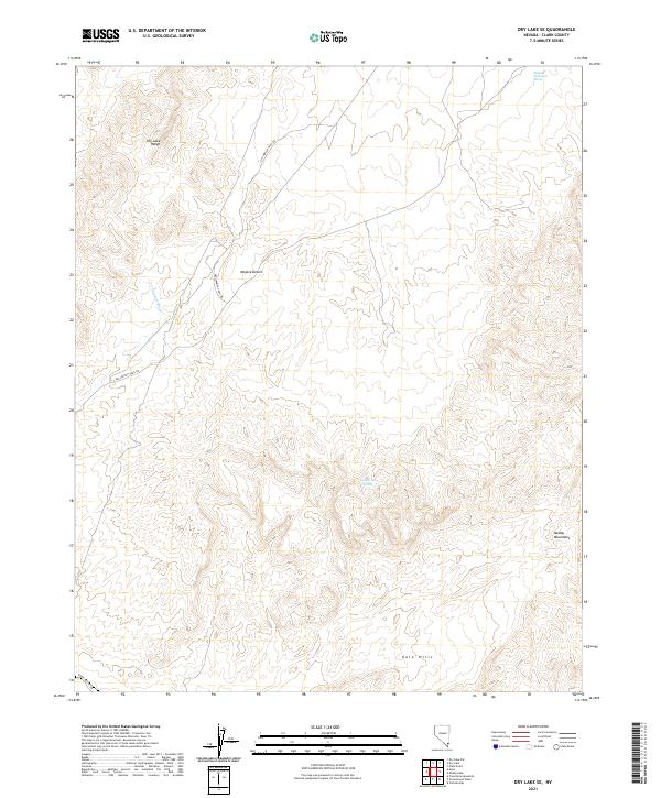 US Topo 7.5-minute map for Dry Lake SE NV