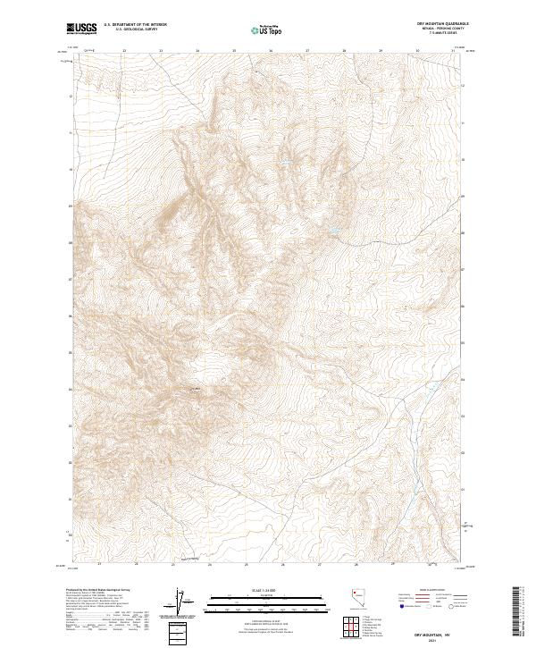 US Topo 7.5-minute map for Dry Mountain NV
