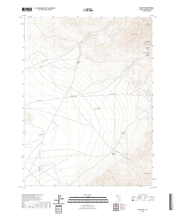 US Topo 7.5-minute map for Dun Glen NV