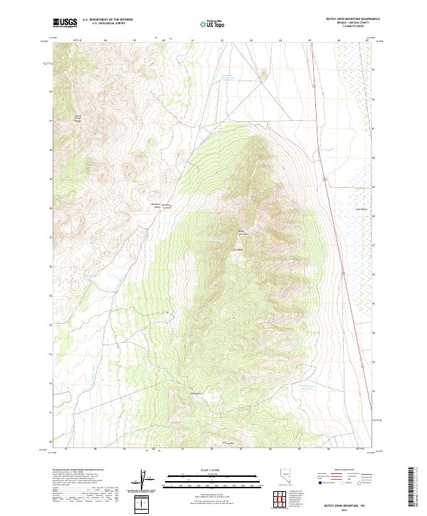 US Topo 7.5-minute map for Dutch John Mountain NV