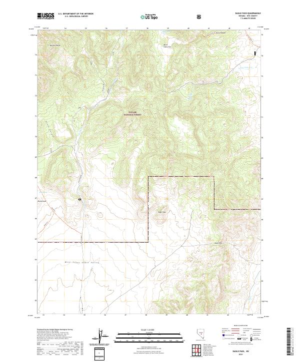 US Topo 7.5-minute map for Eagle Pass NV
