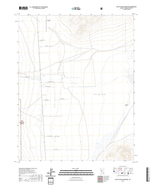 US Topo 7.5-minute map for East of Davis Mountain NV