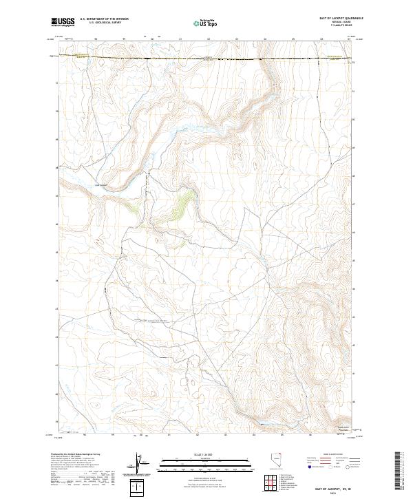 US Topo 7.5-minute map for East of Jackpot NVID