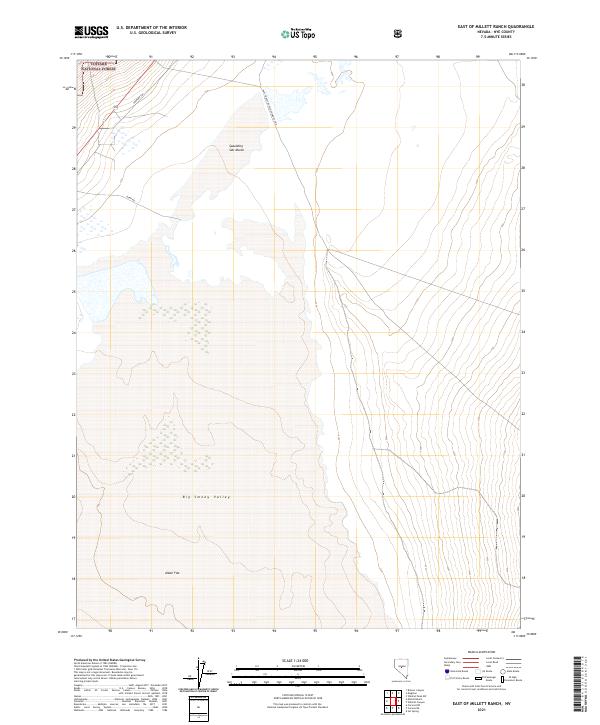 US Topo 7.5-minute map for East of Millett Ranch NV