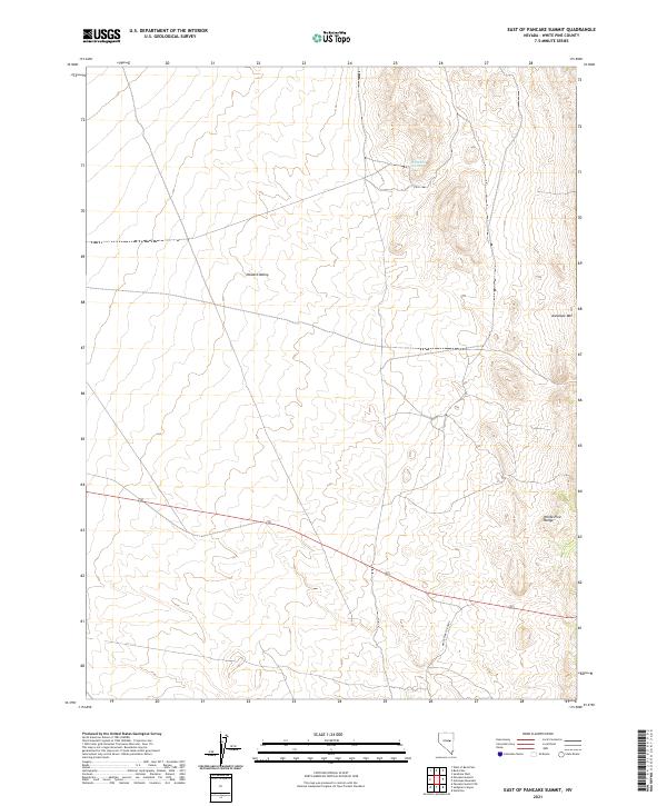 US Topo 7.5-minute map for East of Pancake Summit NV