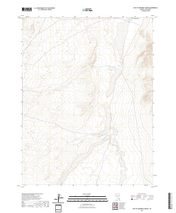 US Topo 7.5-minute map for East of Snowball Ranch NV