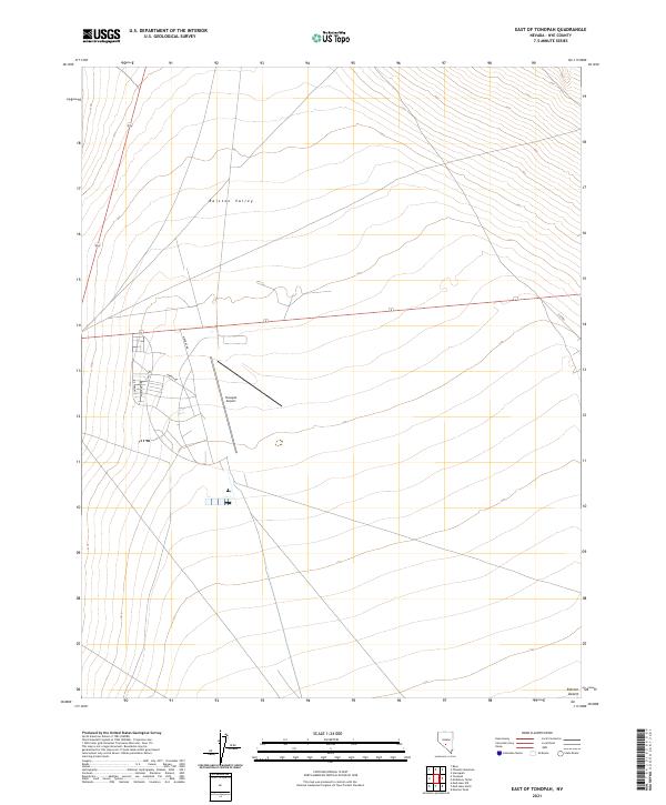 US Topo 7.5-minute map for East of Tonopah NV