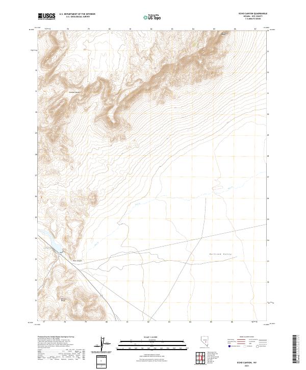 US Topo 7.5-minute map for Echo Canyon NV