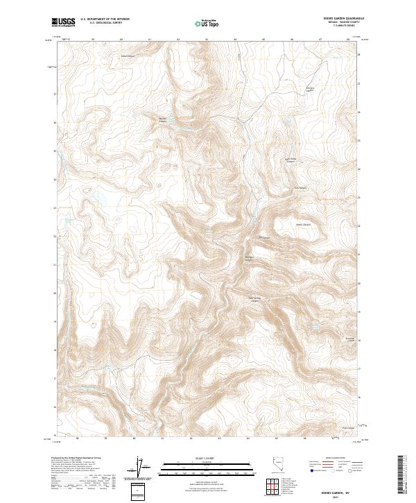 US Topo 7.5-minute map for Eddies Garden NV