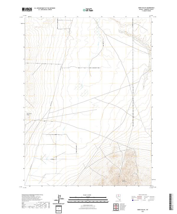 US Topo 7.5-minute map for Eden Valley NV