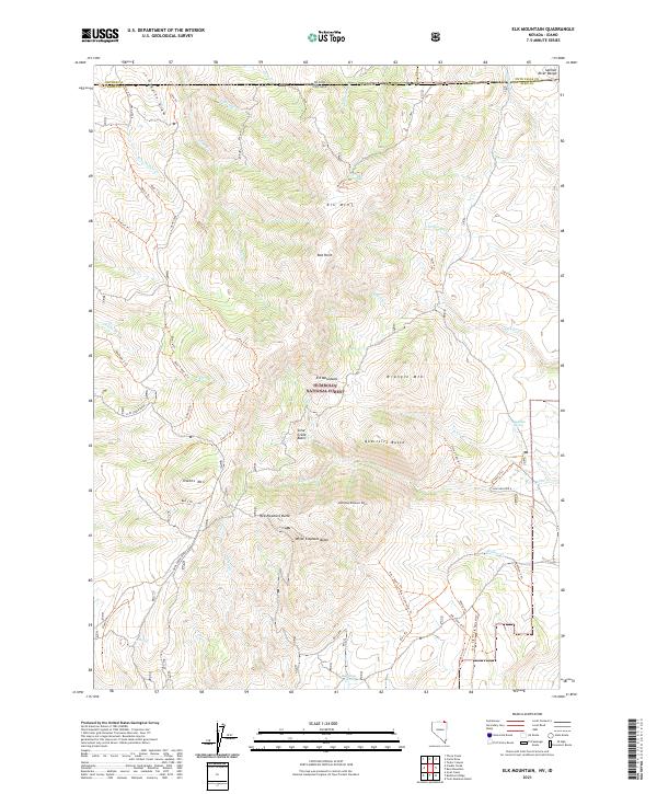 US Topo 7.5-minute map for Elk Mountain NVID