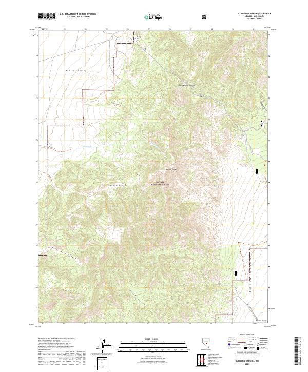 US Topo 7.5-minute map for Elkhorn Canyon NV
