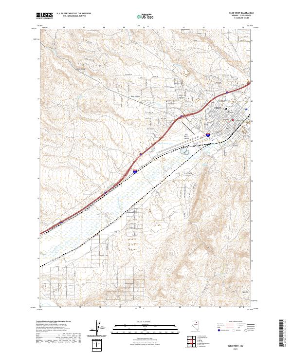US Topo 7.5-minute map for Elko West NV