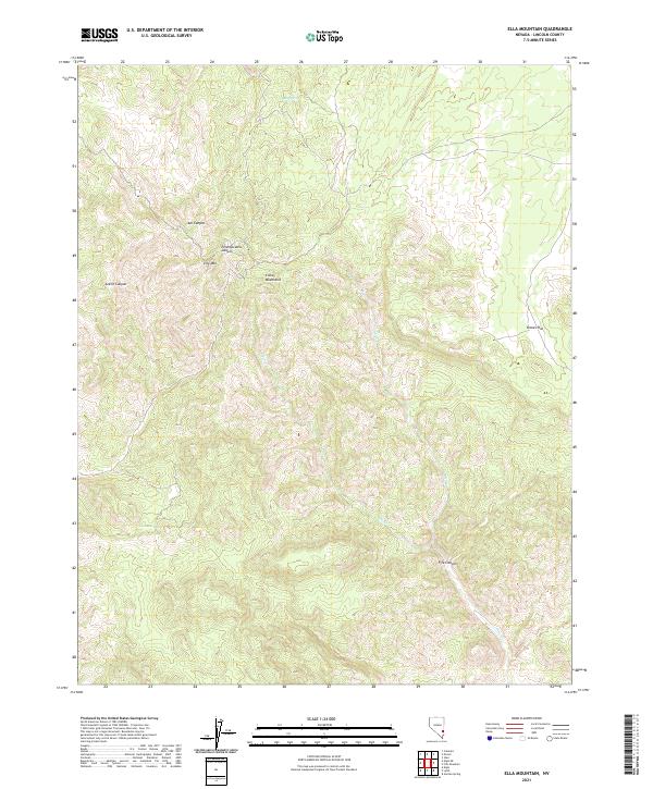 US Topo 7.5-minute map for Ella Mountain NV