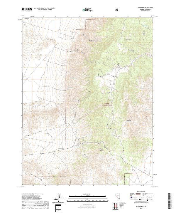 US Topo 7.5-minute map for Ellsworth NV