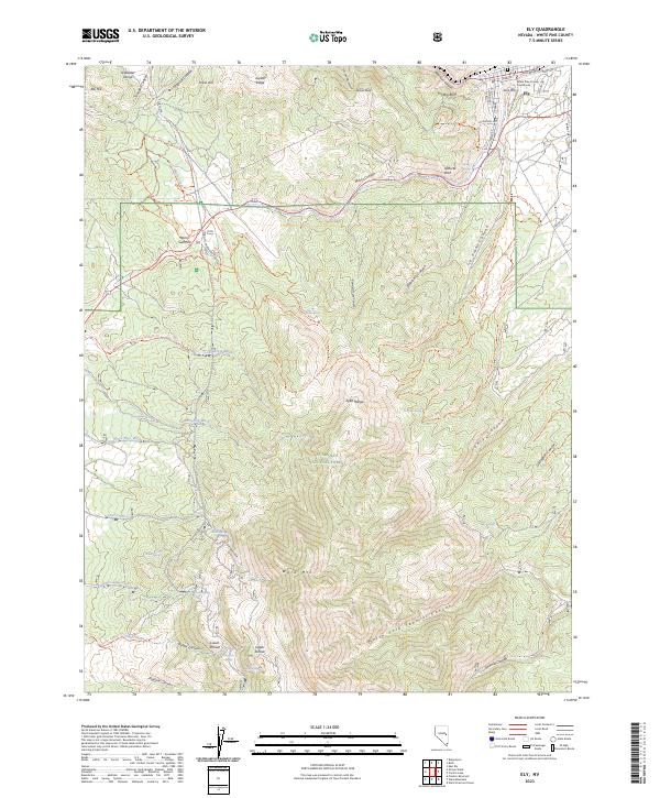 US Topo 7.5-minute map for Ely NV