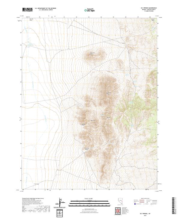 US Topo 7.5-minute map for Ely Springs NV