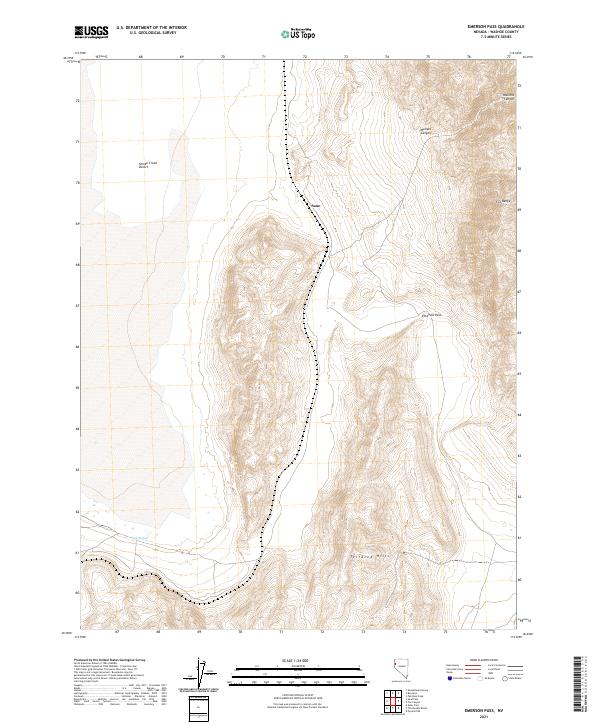 US Topo 7.5-minute map for Emerson Pass NV