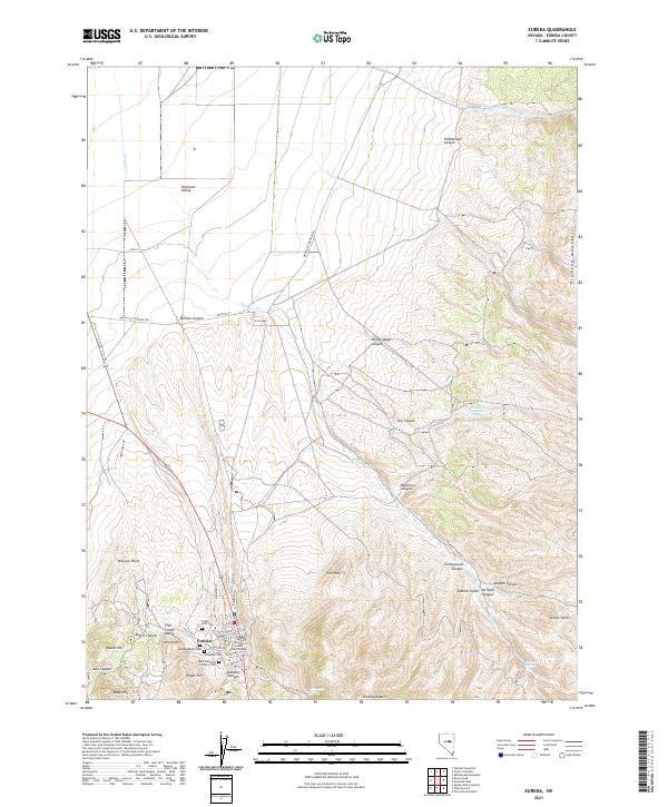 US Topo 7.5-minute map for Eureka NV