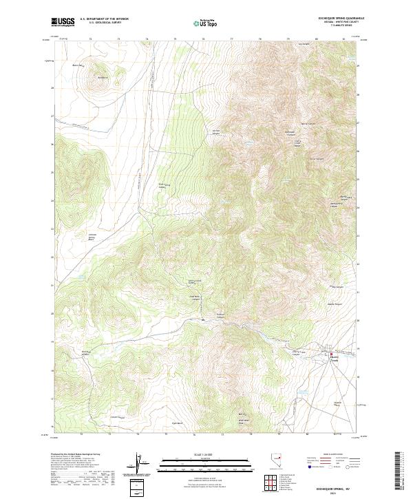 US Topo 7.5-minute map for Exchequer Spring NV