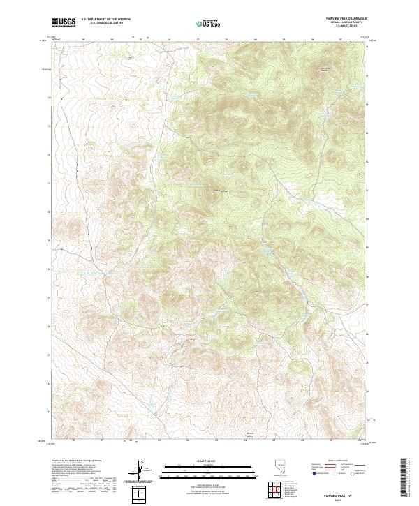 US Topo 7.5-minute map for Fairview Peak NV