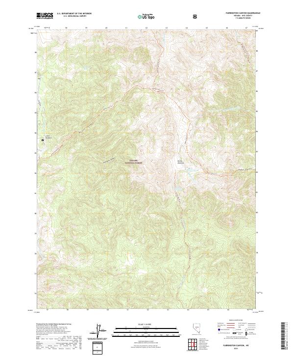 US Topo 7.5-minute map for Farrington Canyon NV