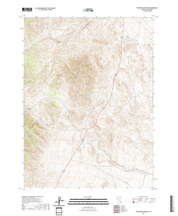 US Topo 7.5-minute map for Ferguson Mountain NV