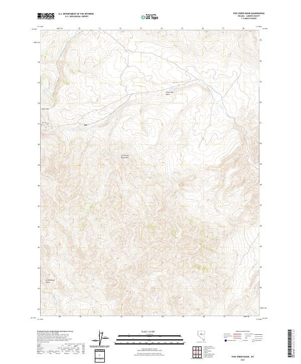 US Topo 7.5-minute map for Fish Creek Basin NV