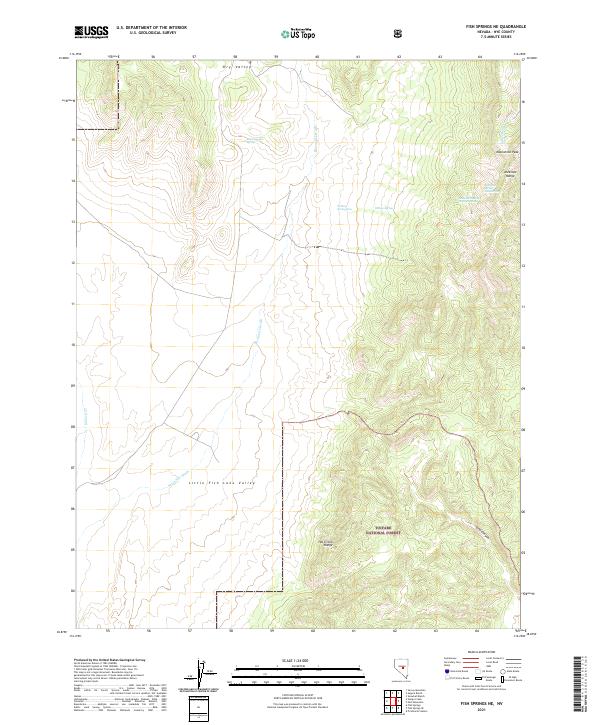 US Topo 7.5-minute map for Fish Springs NE NV