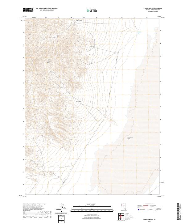 US Topo 7.5-minute map for Fisher Canyon NV