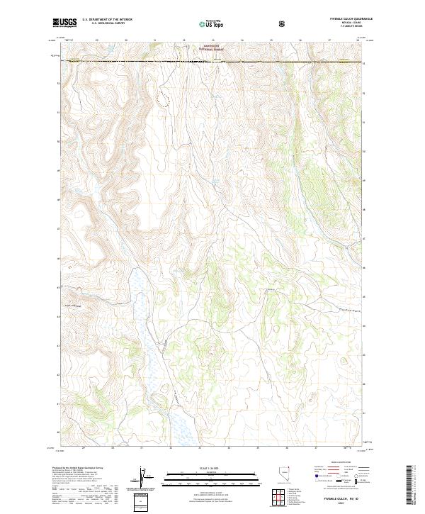US Topo 7.5-minute map for Fivemile Gulch NVID