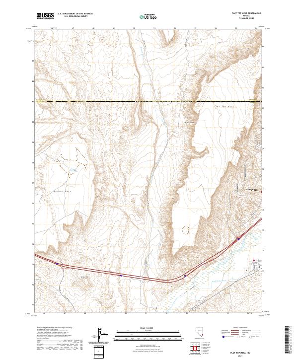 US Topo 7.5-minute map for Flat Top Mesa NV