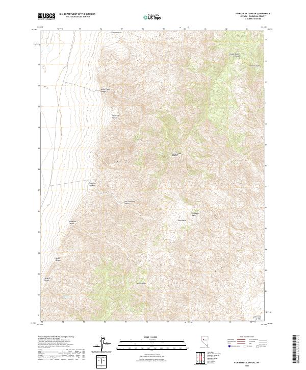 US Topo 7.5-minute map for Fondaway Canyon NV