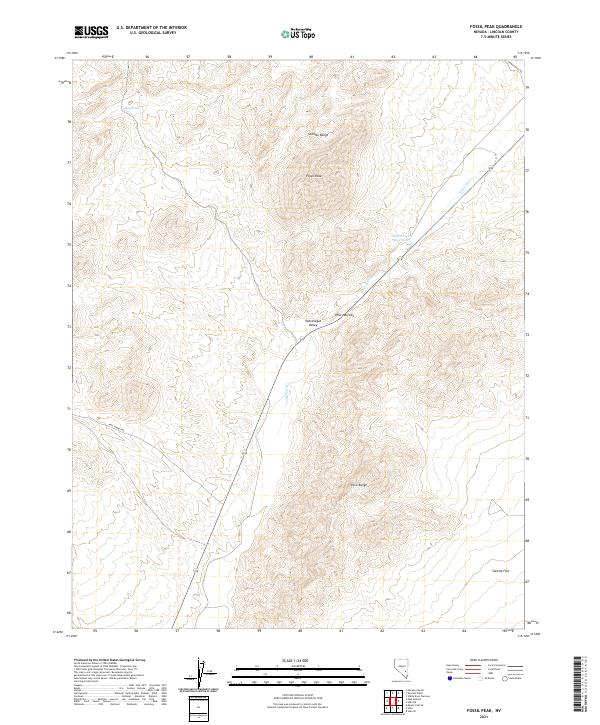 US Topo 7.5-minute map for Fossil Peak NV