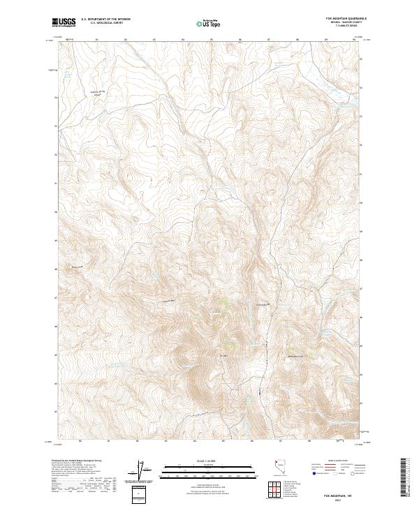 US Topo 7.5-minute map for Fox Mountain NV
