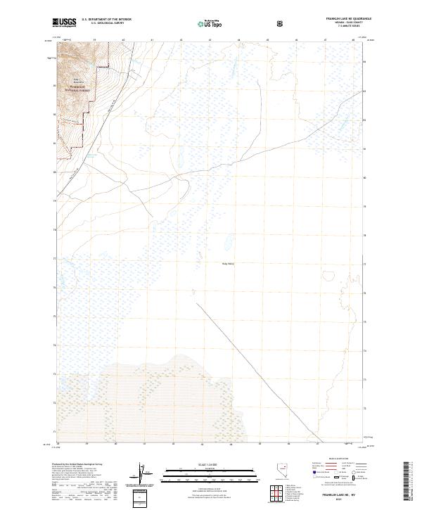 US Topo 7.5-minute map for Franklin Lake NE NV