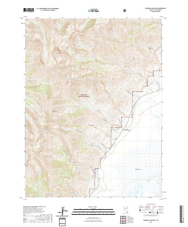 US Topo 7.5-minute map for Franklin Lake NW NV