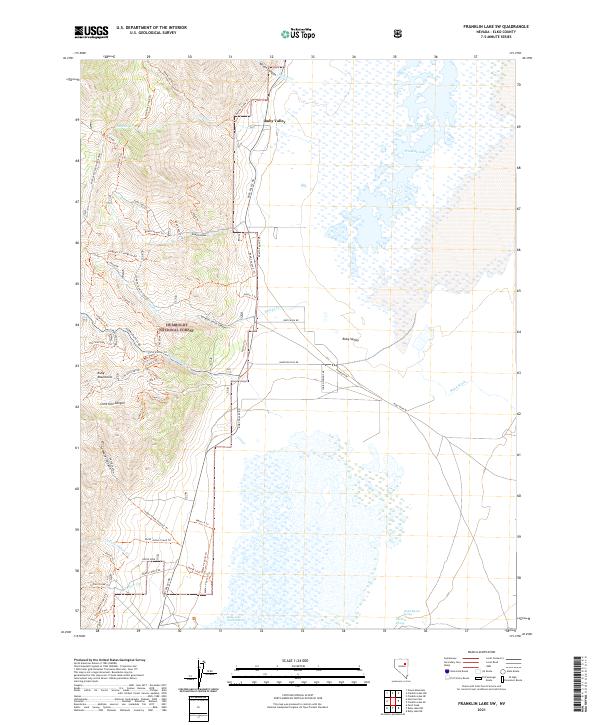 US Topo 7.5-minute map for Franklin Lake SW NV