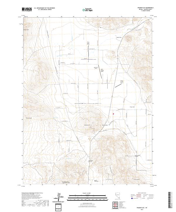 US Topo 7.5-minute map for Fraser Flat NV