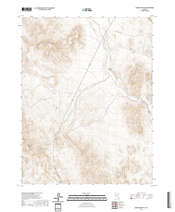 US Topo 7.5-minute map for Gabbs Mountain NV