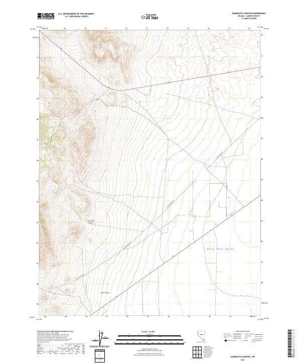 US Topo 7.5-minute map for Gandolfo Canyon NV