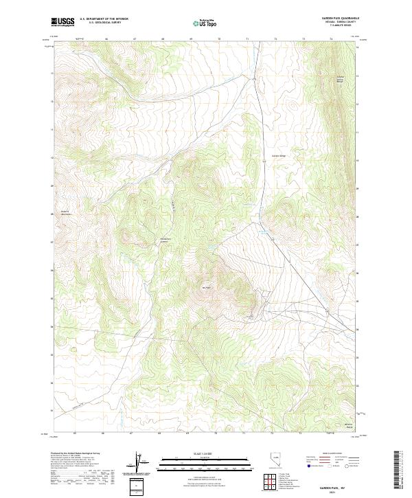 US Topo 7.5-minute map for Garden Pass NV