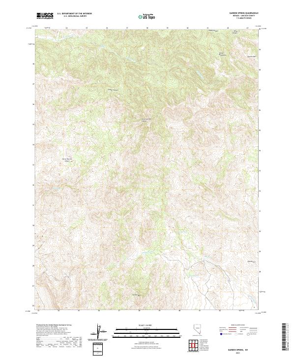 US Topo 7.5-minute map for Garden Spring NV