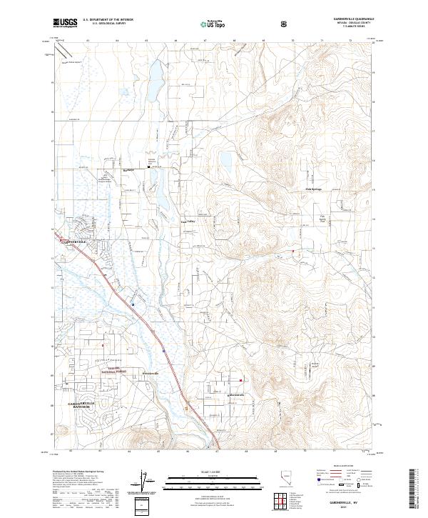 US Topo 7.5-minute map for Gardnerville NV
