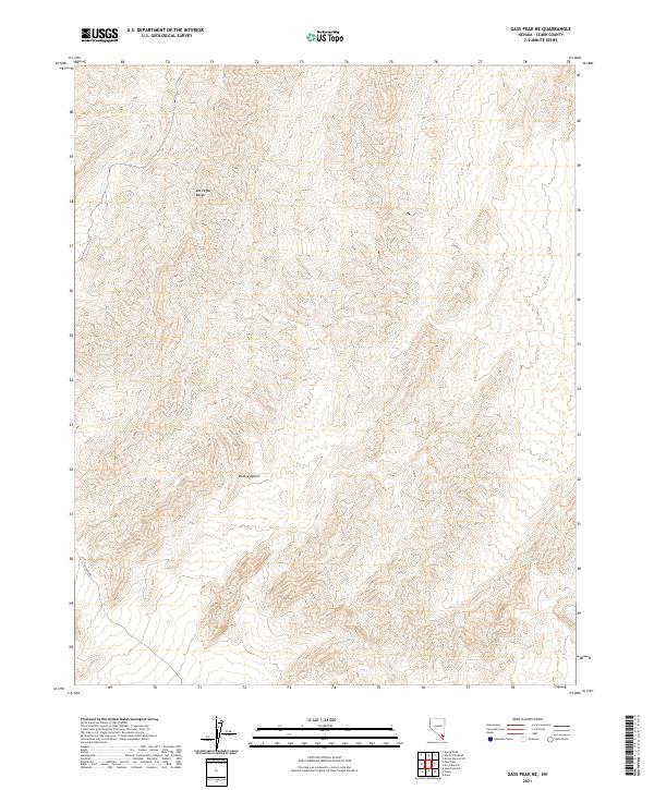 US Topo 7.5-minute map for Gass Peak NE NV