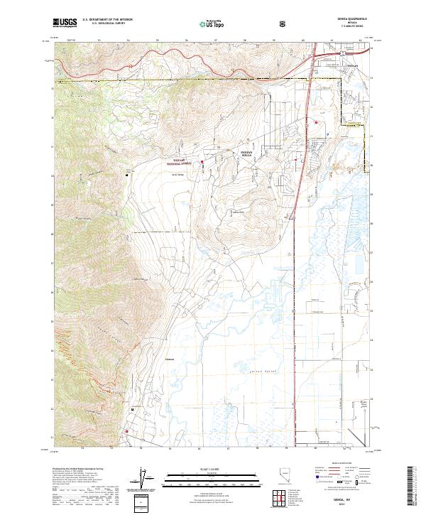 US Topo 7.5-minute map for Genoa NV