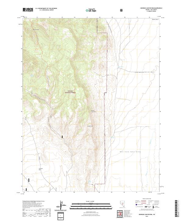 US Topo 7.5-minute map for Georges Canyon Rim NV