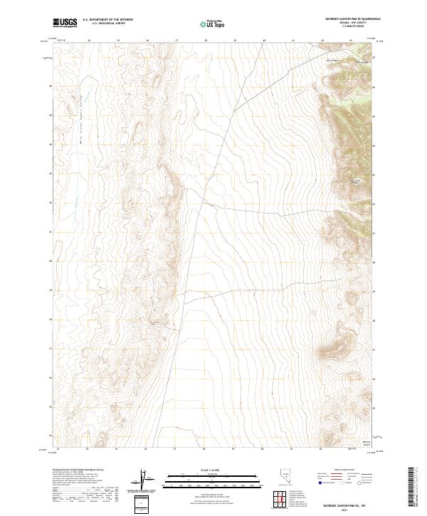 US Topo 7.5-minute map for Georges Canyon Rim SE NV